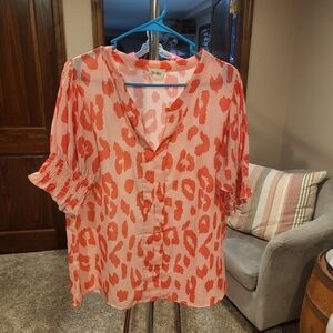 Bibi Women's Pink Leopard Print Top